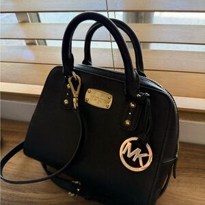 Michael Kors Black and Gold Satchel